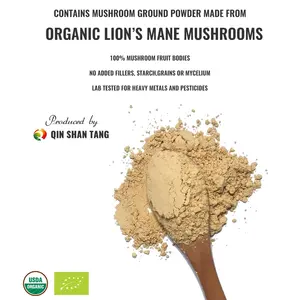Qinshantang Food Grade Pure Organic 10% 20% 50% Polisacárido Hercium <span class=keywords><strong>Erinaceus</strong></span> Powder Lions Mane Mushroom Extract Powder - Product Image 2