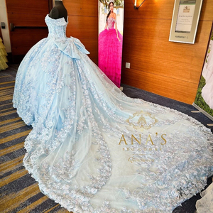 Sky Blue Graduation Dress - Long Elegant Ball Gown