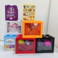 Legos Ziegel Geld sparen Boxen mit hängenden Ostern Rohlinge Eier Münz banken Geschenke Set Spielzeug für Kinder 2022 Neuheit benutzer definierte Dekoration