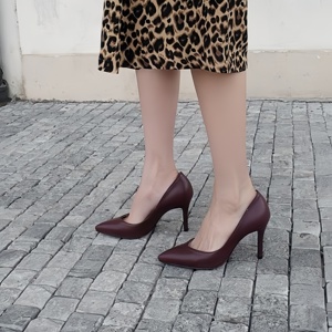 Nouvelles Chaussures à Talons Hauts pour <span class=keywords><strong>Femme</strong></span> 2025 – Modèle Classique et Sexy, Imprimées, en <span class=keywords><strong>Cuir</strong></span> Mat, Respirantes et Imperméables, Idéales pour le Bureau - Product Image 1