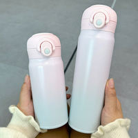Bouteille d'eau isotherme en acier inoxydable de haute qualité 350 ml/500 ml, anti-fuite, avec couvercle à ouverture rapide à une main, réutilisable