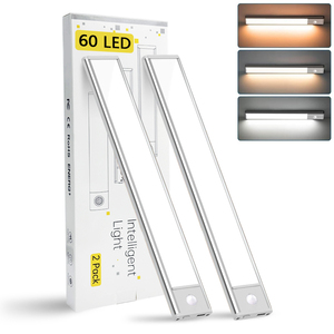 Sensor de movimiento recargable por USB, iluminación <span class=keywords><strong>Led</strong></span> montada en la pared debajo del gabinete, <span class=keywords><strong>luces</strong></span> de armario inalámbricas para muebles, escaleras de cocina - Product Image 1