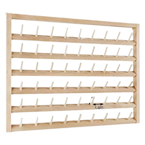 Organizador de Hilo de Madera para Montar en la Pared, con Capacidad para 54 Bobinas, Soporte para Máquina de Coser, Forma Rectangular, Madera de Haya Sólida - Product Image 5