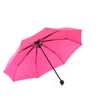 Parapluie publicitaire pliant en 3 sections, classique, manuel, léger, portable, en pongee, avec cadre en acier noir, logo personnalisé, pour les voyages et le métro