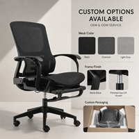 Chaise de bureau pivotante ergonomique moderne entièrement en maille, pliable, réglable en hauteur, avec siège rembourré et dossier solide, pour la maison et le bureau