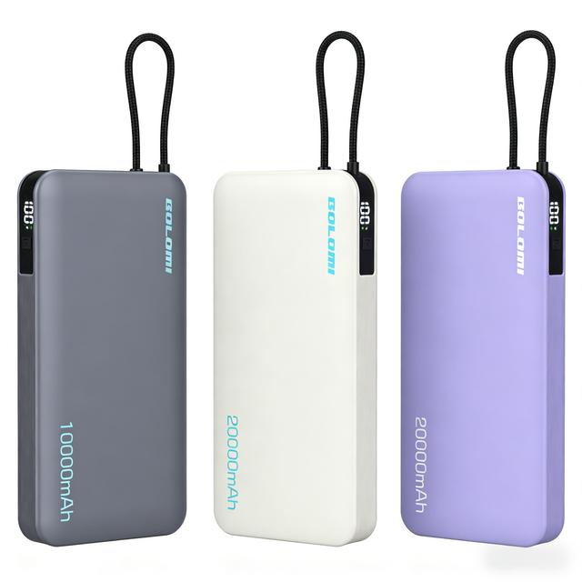 Portable Charger with Built in Cable-20000mah Fast Charging 22.5w Slim Power Bank Usb c Led Display Travel Power Bank 20000 Mah
