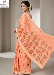 Sari traditionnel en coton doux Ajmera, imprimé, séchage rapide, élégant, tenue ethnique pour femme, idéal pour les fêtes, toutes saisons - Product Image 3