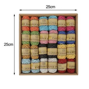 2022 Hot Sell 24pcs Multi-colored Paper Twine Metallic String Paper Cord For Gifts Wrapping And Diy Decoration