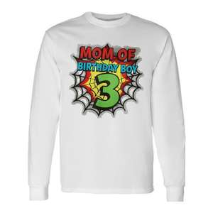 Camiseta de manga larga a juego para mamá del cumpleañero de 3 años - Product Image 1