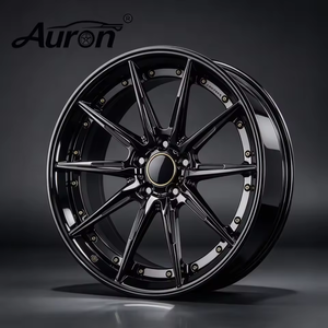 ล้อแม็กซ์อะลูมิเนียมอัลลอย Auron สีดำเงา หน้าเจียรลายหลายก้าน แบบสองชิ้น สำหรับรถยนต์นั่งส่วนบุคคล สีทอง - Product Image 1