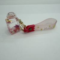 Porte-clés en acrylique liquide flottant avec pingouin, poisson-clown, pieuvre, breloque de sac à sable mouvant, ornement de sac cadeau souvenir