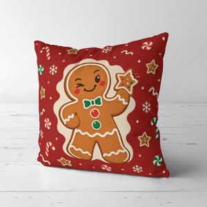 Funda de Cojín de Poliéster con Estampado de Doble Cara de Hombre de Jengibre Navideño Retro, 18x18 Pulgadas, Funda de Almohada Personalizada para Decoración del Hogar - Product Image 6