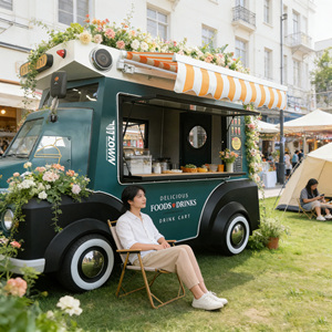 High-quality outdoor mobile food cart, stainless steel vending cart, can sell <b>hot</b> <b>dogs</b>, coffee and juice. - Product Image 1