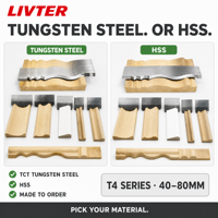 LIVTER Tête de fraiseuse à spirale en acier au tungstène personnalisée pour le travail du bois Lames de rabot HSS