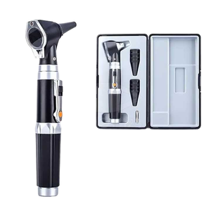 Otoscopio Portátil Veterinario, Instrumento de Examen ORL, Endoscopio con Iluminación de Fibra Óptica, Puntas de Oído Metálicas Incluidas - Product Image 1