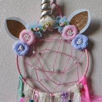 Attrape-rêve licorne de licorne de 20x20cm, tapisserie, décoration de mariage, suspension murale, grand macramé, pour chambre
