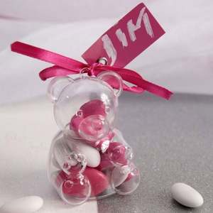Boîte <span class=keywords><strong>de</strong></span> dragées en plastique en forme d'ours en peluche avec ruban, boîte <span class=keywords><strong>de</strong></span> bonbons Ourson, emballage pour mariage, baptême, fête <span class=keywords><strong>de</strong></span> naissance, décoration <span class=keywords><strong>de</strong></span> fête - Product Image 6