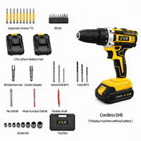 Outils électriques, perceuse sans fil, couple élevé, 2 vitesses, lumière LED, perceuse électrique portable pour le perçage du bois et le vissage