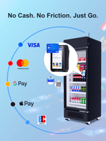 Automatische commerciële zelfbedieningsautomaat voor vers fruit, koel, met creditcard, QR-code en cloud-gebaseerde technologie.