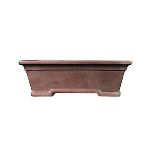Pot à Bonsaï Rectangulaire en Argile Violette 21,5x15x7 cm avec Trou de Drainage Style Japonais - Product Image 1