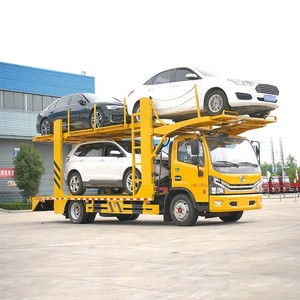 Flatbed Tow Truck Wheel Lift Flat <b>Bed</b> Car Hauler One Towing Three Car Carrier Road Recovery Rollback Tow Truck - Product Image 2