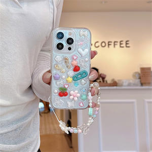 Pin creativo mantequilla mosca gota pegamento funda de teléfono para iPhone 16Pro Max 15 14Pro amor estrella cereza funda protectora transparente 13 - Product Image 4