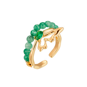 Butterfly Natural Stone Beaded Open <b>Ring</b> Adjustable Index <b>Finger</b> Jewelry Gift - Product Image 5