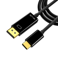 1m 2m 3m UHD USB Type C à DP 4K 60Hz 1.8m Câble Conducteur en cuivre nu PC TV HDTV Audio Haut-parleur Application vidéo de voiture