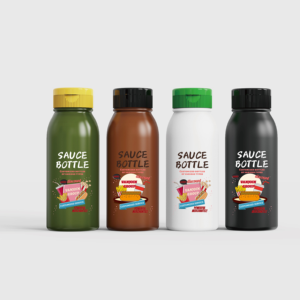 Bouteille de sauce en plastique PE transparente de 250 ml avec logo personnalisé, bouchon à clapet, distributeur de sauce salade, mayonnaise, condiment - Product Image 5