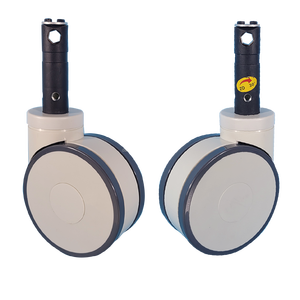 125mm Central Lock <span class=keywords><strong>Caster</strong></span> TPU Rodas Duplas Rodízio para Mobiliário Médico Cama Hospitalar Maca Rodízio Rodas - Product Image 4