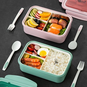 Yiwu <span class=keywords><strong>Qiye</strong></span> กล่องอาหารกลางวันโรงเรียนพลาสติก3เซลล์พร้อมช้อนกล่องอาหารกลางวันเหมาะสำหรับเด็ก - Product Image 3
