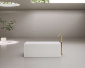 <span class=keywords><strong>Baignoire</strong></span> carrée autoportante à bord étroit, <span class=keywords><strong>baignoire</strong></span> moderne aux lignes droites, <span class=keywords><strong>baignoire</strong></span> à remous pour immersion profonde - Product Image 2