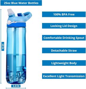Bouteille d'eau de sport en plastique légère avec couvercle pour l'hydratation pendant les entraînements et le cyclisme - Product Image 4