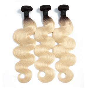 Paquete de Cabello Brasileño Remy 1B/613 con Cierre, Rubio con Raíces Negras para Tejido - Product Image 2