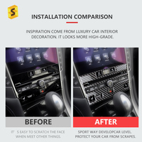 Es Pabrik Oem Odm Aksesori Interior Mobil Stiker Konsol Cd Serat Karbon untuk Infiniti Q50 Q60 Interior Mobil untuk Infiniti