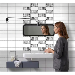 Azulejos de Porcelana Super Blancos y Grises de 300x450mm para Pared de Cocina, 30x45cm, Superficie Pulida, Azulejo de Mosaico Cerámico Decorativo para el Hogar - Product Image 2