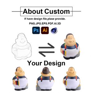 OEM Custom Logo PU Foam Fat Doll Stress <b>Balls</b> Bulk Promotional Gifts for Paint Stores Ages 5 to 7 Years - Product Image 3
