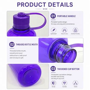 Custom 700ml 1000ml Plastic Gym Water Bottle with Narrow Mouth Lid BPA-Free <b>Reusable</b> Sports Water Bottle Drinkware - Product Image 4