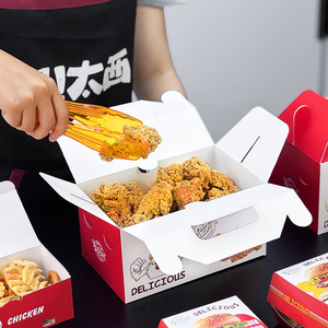 Custom Design Chicken Wing Tray Hot Dog Hamburger Snacks and Fries <strong>Box</strong> for Food Paperboard Material - Product Image 2