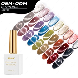 JTING 2024 Nueva Colección de Esmaltes de Gel de Ojos de Gato con Cristales en 9 Colores, Diseño OEM Gratuito, Esmalte de Gel para Uñas de Marca Privada Única - Product Image 1