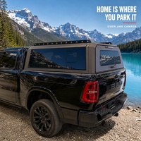 Capot de camping-car tout-terrain en aluminium à toit surélevé avec fenêtres à ailes de mouette, compatible avec Toyota Tacoma 2024 Double Cab 5 pieds, revêtement couleur personnalisé