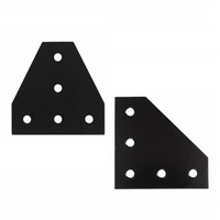 Support triangulaire à soufflet de 5 mm avec revêtement en poudre, angle de fixation métallique réglable à 5 trous pour connecteur de support industriel pour profilé en U