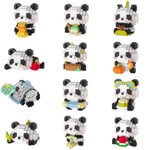 Bloques de construcción de micropartículas, adorno de Panda de dibujos animados, 200-400 piezas, juguete educativo para niños de 8 a 13 años, Unisex - Product Image 1