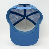 Gorras Deportivas Personalizadas al por Mayor con Parche de PVC, Logotipo Perforado con Láser, Impermeables, con Cierre a Presión, de 5 Paneles, para Golf