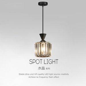 โคมไฟคริสตัลแบบมินิมอลทันสมัย แก้วสีดำ ไฟ LED สำหรับตกแต่งภายในห้องนอน ทางเข้าบ้าน โรงแรม และเกสต์เฮาส์ - Product Image 4