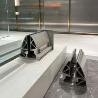 Rampe en verre moderne en aluminium en forme de U HDSAFE pour escalier, immeuble de bureaux, centre commercial et balcon, main courante sans cadre
