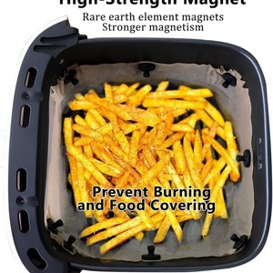 Air Fryer Silicone Liner Square 3.1-4.0L Non-Stick <b>PTFE</b> Fast Cooking Waterproof Rustproof Magnets - Product Image 1