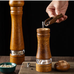 Ensemble moulin à sel et à poivre en bois avec logo personnalisé, moulin à poivre en bois à broyage manuel pour accessoires de cuisine - Product Image 6