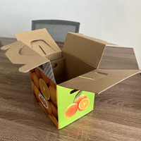 Boîte de fruits ondulés imprimée de logo personnalisé en gros boîte d'emballage en papier carton poubelle à fruits en papier