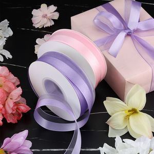 Rouleau <span class=keywords><strong>de</strong></span> ruban cadeau en organza ruban en mousseline <span class=keywords><strong>de</strong></span> soie <span class=keywords><strong>demi</strong></span>-satin pour bouquet floral et décoration <span class=keywords><strong>de</strong></span> boîte cadeau - Product Image 2